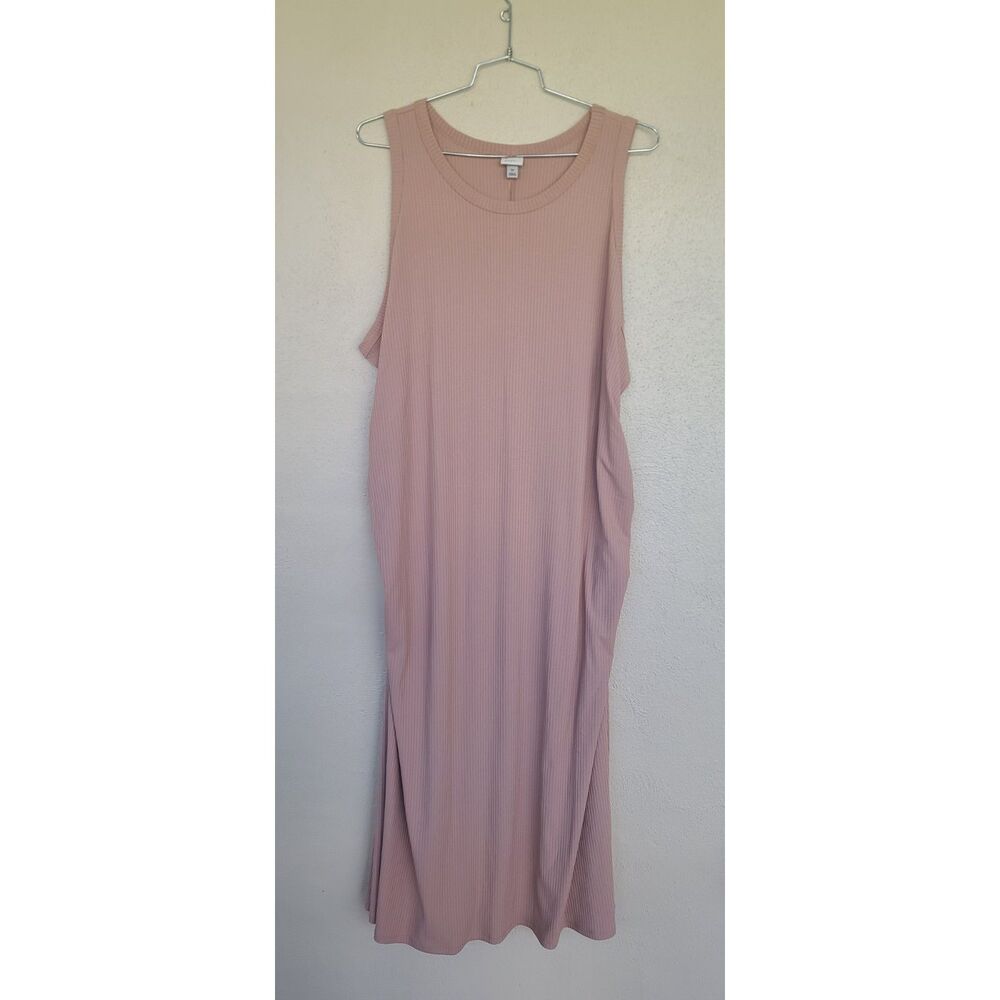 A New Day Brown Sleeveless Ribbed Knit Maxi Tank Dress Size 3X NWT